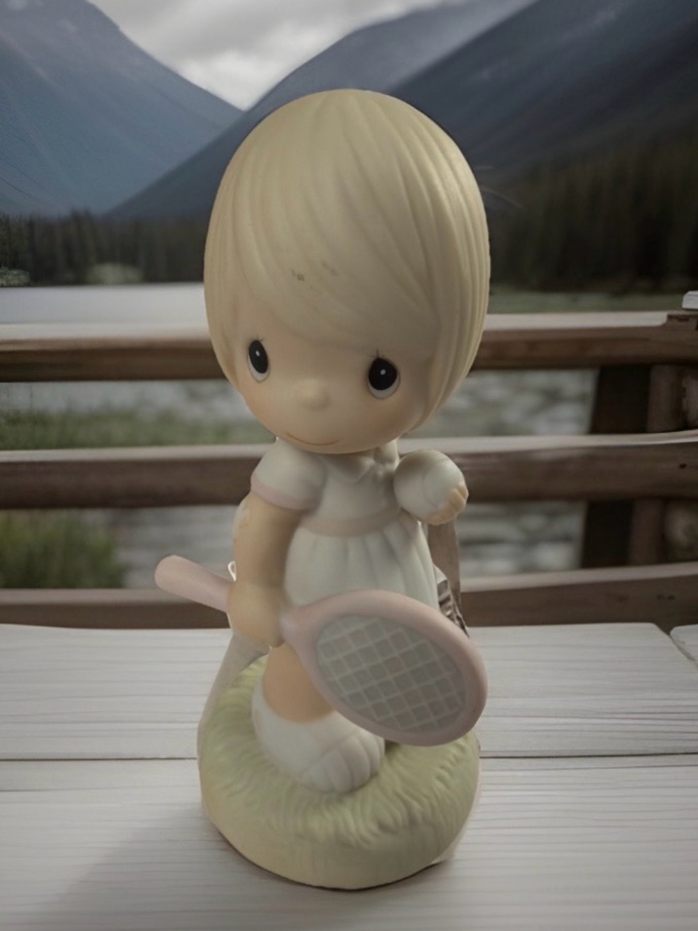 Precious Moments Serving the lord Tennis Girl Figurine